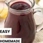 Pinterest image with photo of Easy Cherry Sauce.
