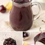 Pinterest image with photos of Easy Cherry Sauce.