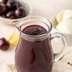 Pinterest image with photo of Easy Cherry Sauce.