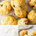 Pinterest image with photos of Chocolate Chip Scones.