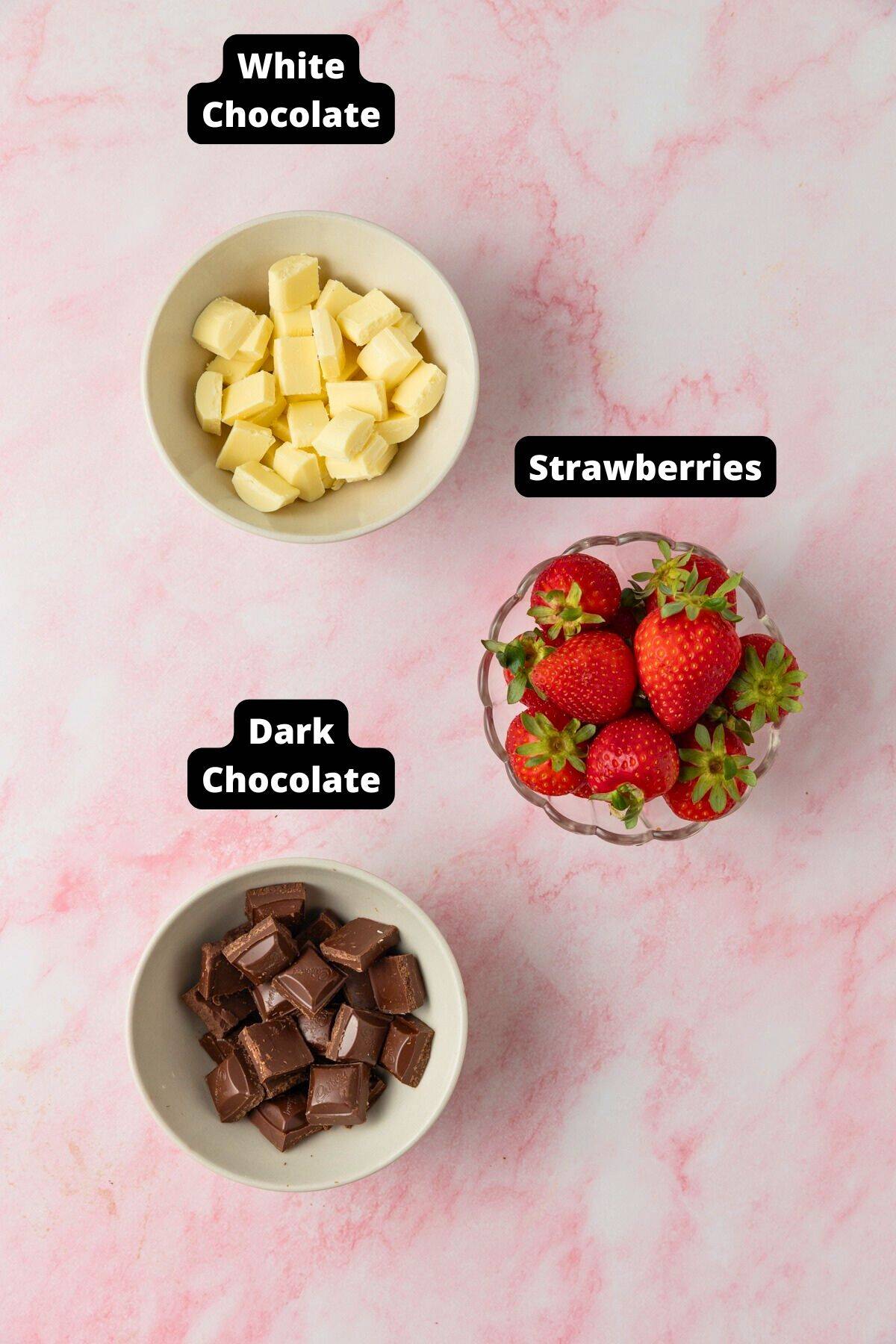 Ingredients in this recipe on a pink marble background.