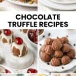 Pinterest image with photos of Chocolate Truffles Recipes for a round up.