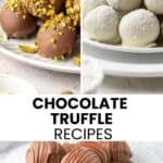 Pinterest image with photos of Chocolate Truffles Recipes for a round up.