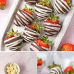 Pinterest image with photos of Chocolate Coated Strawberries.