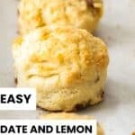 Pinterest image with photo of Date and Lemon Scones.