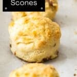 Pinterest image with photo of Date and Lemon Scones.