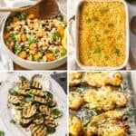 Pinterest image with photos of side dish recipes for a round up recipe collection.