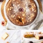 Pinterest image with photos of Gluten-Free Fig Cake.