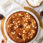 Pinterest image with photo of Gluten-Free Fig Cake.