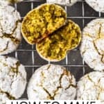 Pinterest image with photo of Gluten-Free Pistachio Cookies.