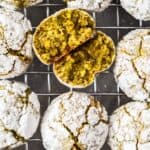Pinterest image with photo of Gluten-Free Pistachio Cookies.