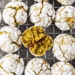 Pinterest image with photo of Gluten-Free Pistachio Cookies.