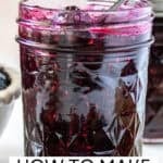 Pinterest image with photo of Mixed Berry Jam.