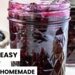 Pinterest image with photo of Mixed Berry Jam.