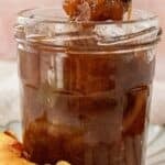 Pinterest image with photo of Nectarine Chutney.