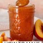 Pinterest image with photo of Nectarine Jam.