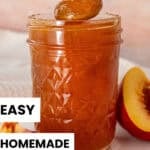 Pinterest image with photo of Nectarine Jam.