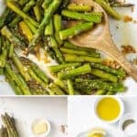 Pinterest image with photos of Sautéed Asparagus.