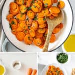 Pinterest image with photos of Sauteed Carrots.