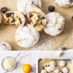 Pinterest image with photos of Almond Flour Chocolate Chip Cookies.