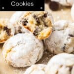Pinterest image with photo of Almond Flour Chocolate Chip Cookies.