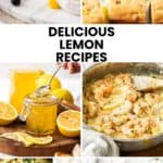 Pinterest image with photos for a recipe collection of The Best Lemon Recipes.