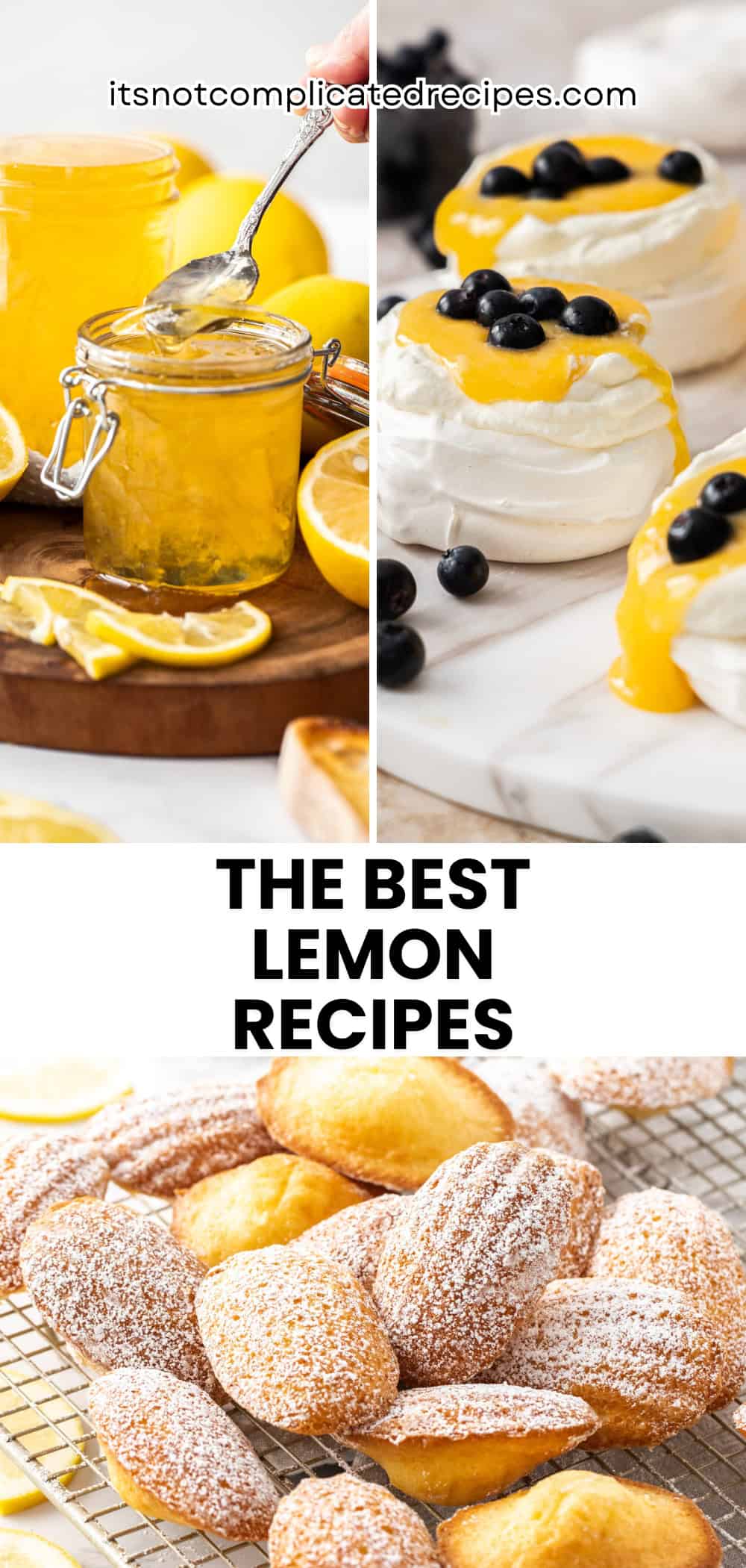 Pinterest image with photos for a recipe collection of The Best Lemon Recipes.