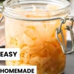 Pinterest image with photo of Pickled Ginger.