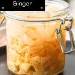 Pinterest image with photo of Pickled Ginger.