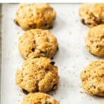 Pinterest image with photo of Sultana Scones.