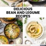 Pinterest image with photos for a recipe collection of The Best Bean Recipes.