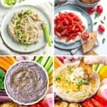 Pinterest image with photos for a recipe collection of The Best Dip Recipes.