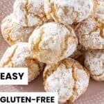 Pinterest image with photo of Gluten-Free Macadamia Cookies.