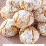 Pinterest image with photo of Gluten-Free Macadamia Cookies.