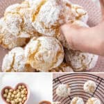 Pinterest image with photos of Gluten-Free Macadamia Cookies.