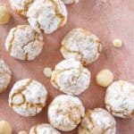 Pinterest image with photo of Gluten-Free Macadamia Cookies.