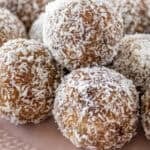 Pinterest image with photo of Peanut Butter Bliss Balls.