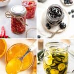 Pinterest image with photos of Edible Gift Ideas.