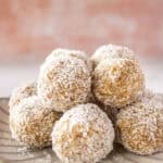 Pinterest image with photo of Pear Bliss Balls.
