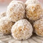 Pinterest image with photo of Pear Bliss Balls.
