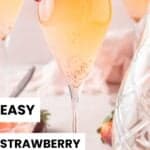Pinterest image with photo of Strawberry Prosecco.