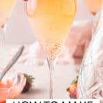 Pinterest image with photo of Strawberry Prosecco.
