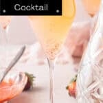 Pinterest image with photo of Strawberry Prosecco.