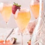 Pinterest image with photo of Strawberry Prosecco.